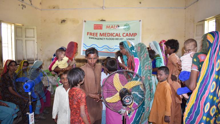 Free Medical Camp for flood affected victims, supported by DAHW, Germany