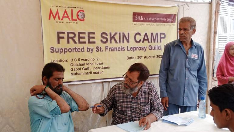 Skin Camp in in Azeem Khan Gabol Goth supported by St. Francis Leprosy Guild, UK
